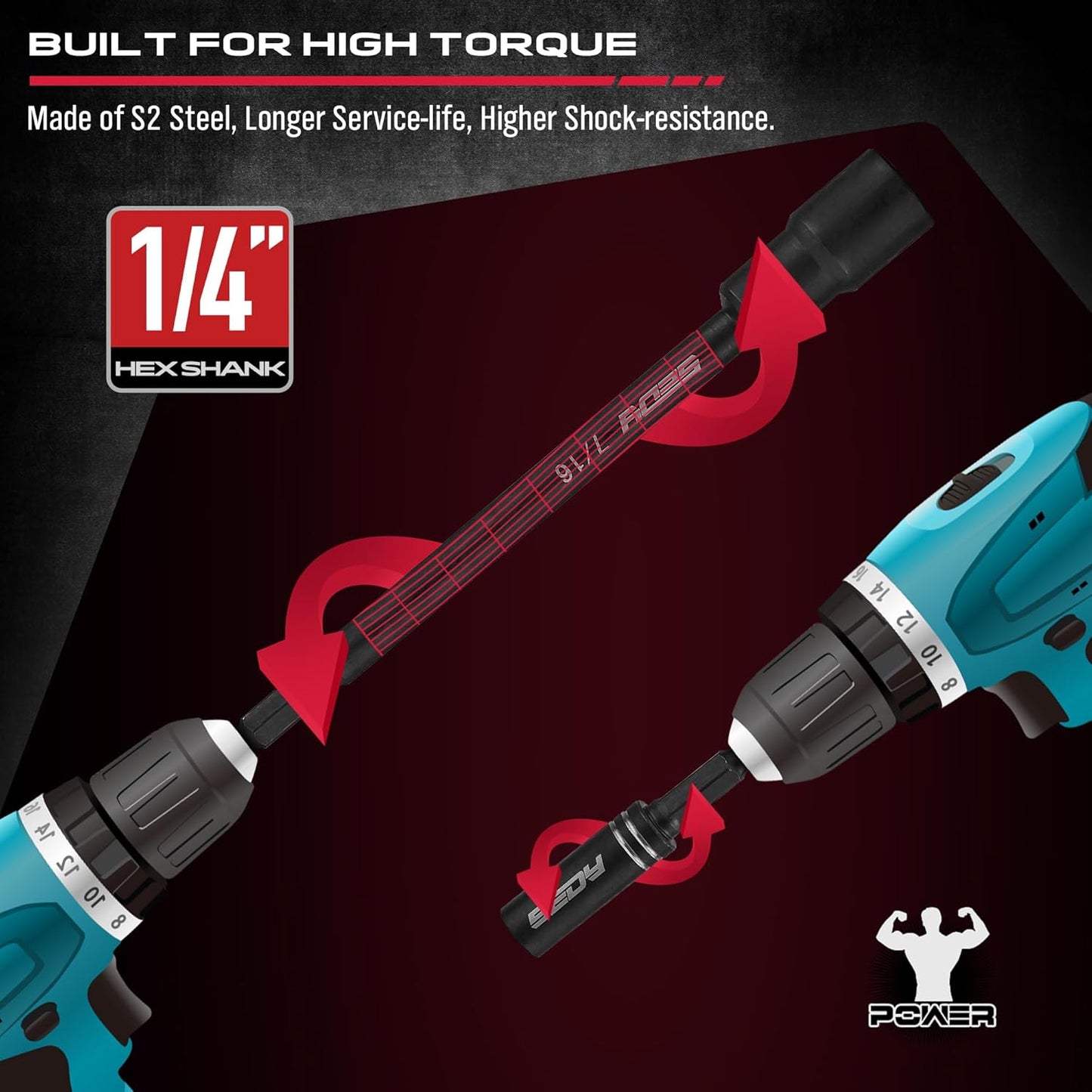 HORUSDY 31-Piece Tool Sets Magnetic Nut Driver Set, SAE & Metric Chrome DEMO