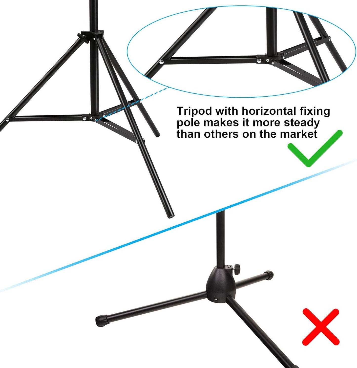 IMAGE Collapsible Stands Adjustable Microphone Stand with Clip Holder for DEMO