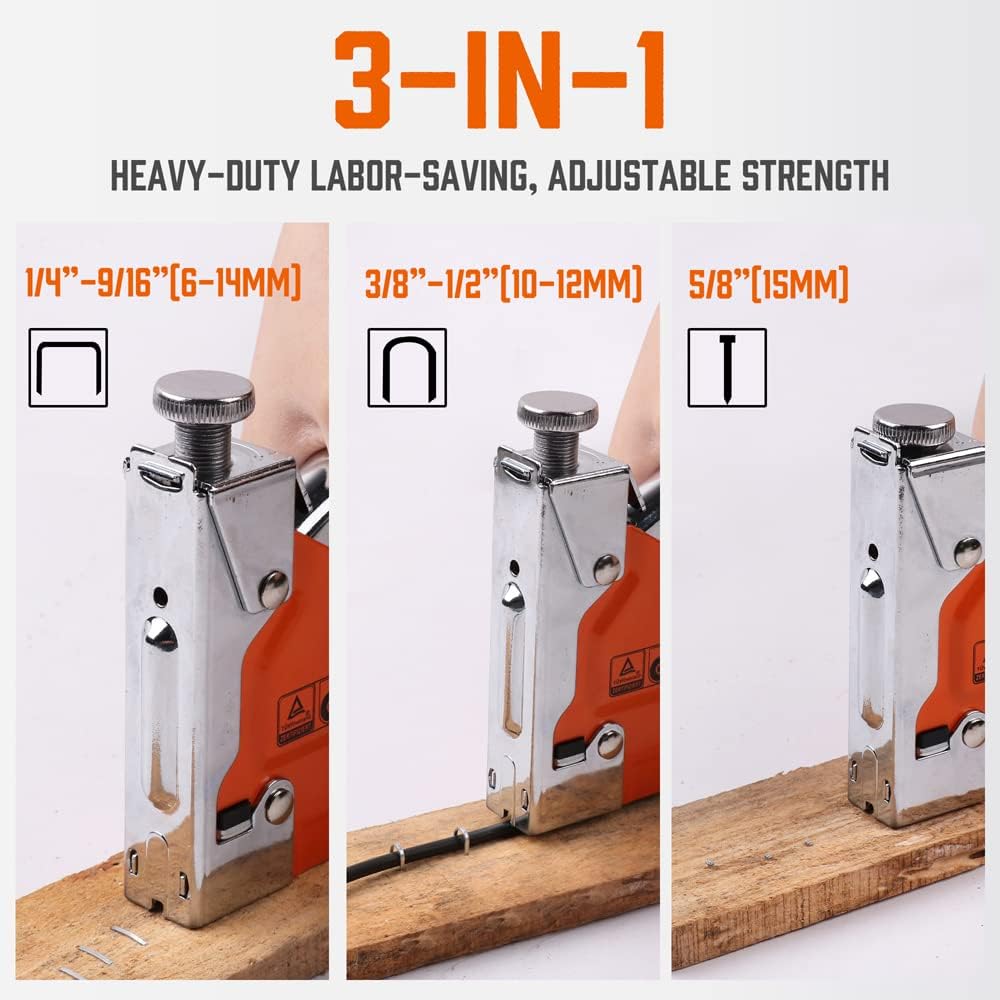 HORUSDY 3-in-1 Staple Gun Heavy Duty with 3000 Staples Upholstery Tool DEMO