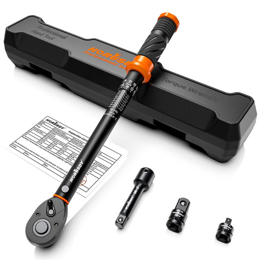 HORUSDY 3/8-Inch Hand Tools Drive Click Torque Wrench Set 5-45 ft-lb DEMO