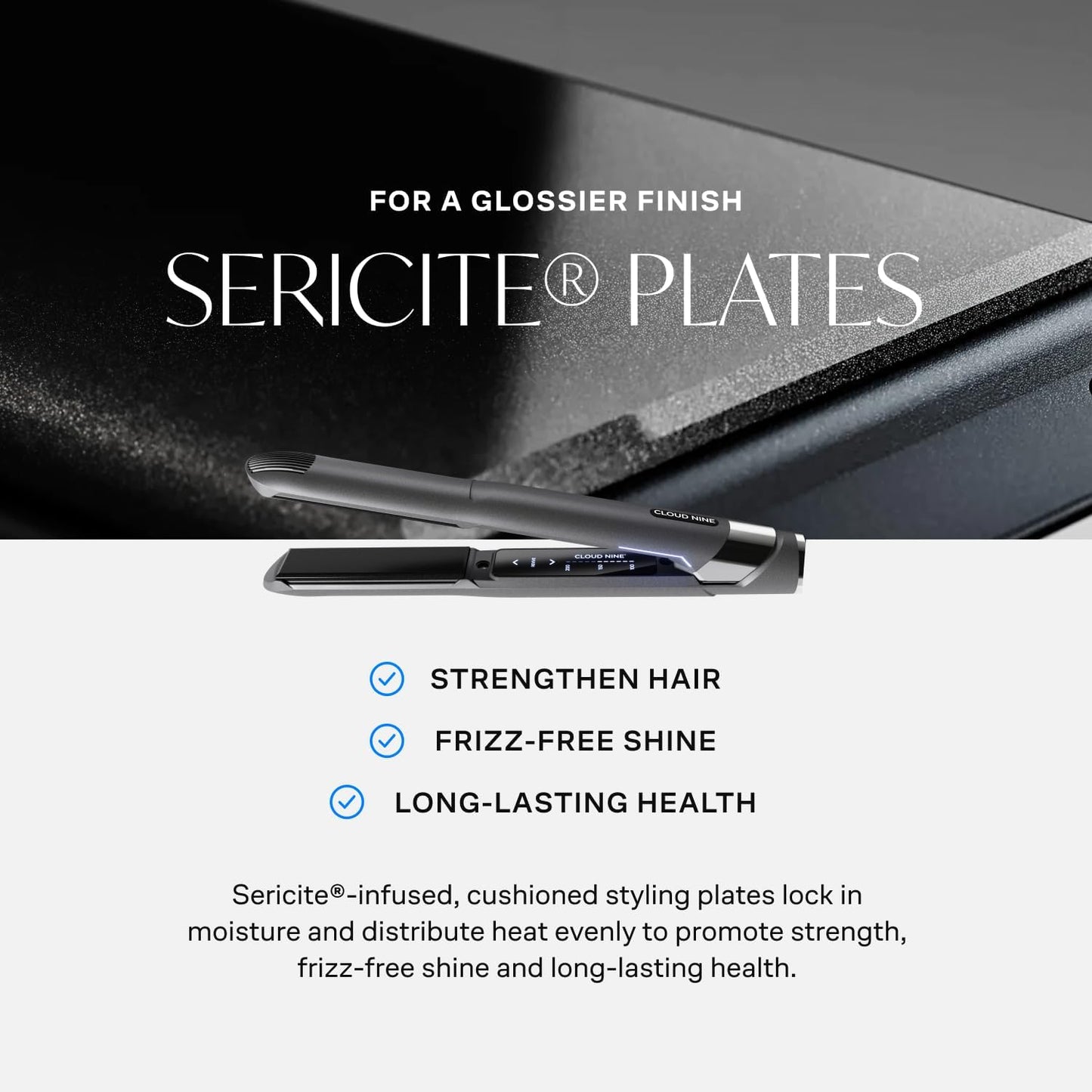 Cloud Nine Starlight Grey Ceramic Mineral Infused Hair Straighteners DEMO