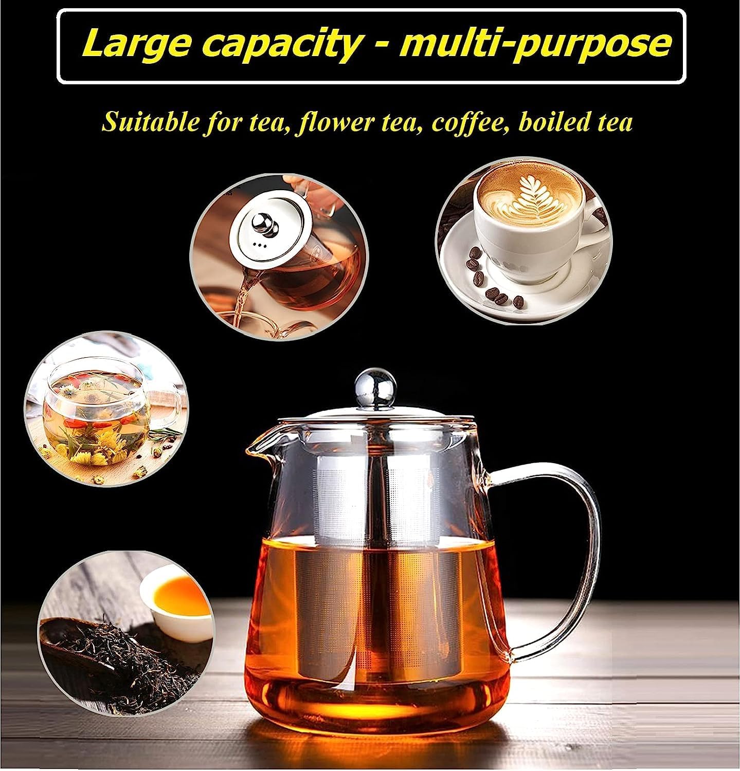WEEMAGIC Glass Stovetop Kettles Teapot Tea Kettle with Stainless Steel DEMO