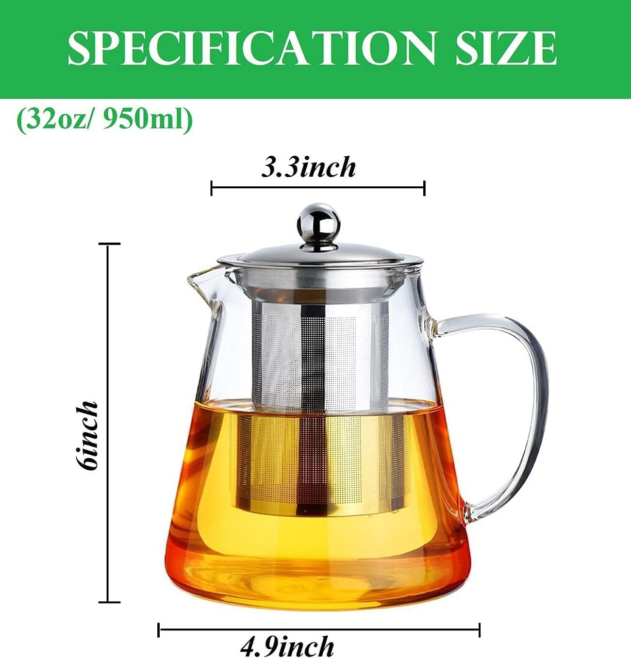 WEEMAGIC Glass Stovetop Kettles Teapot Tea Kettle with Stainless Steel DEMO