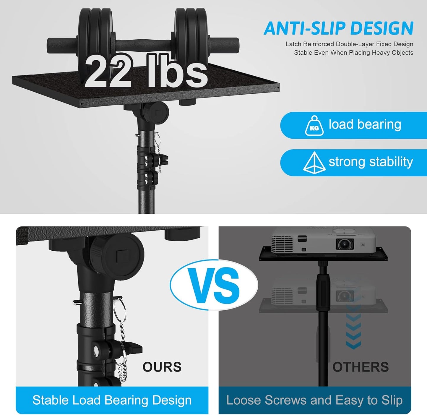 DECOSIS Adjustable Stands Projector Stand Tripod 23.5 to 46.5 Inch Height DEMO