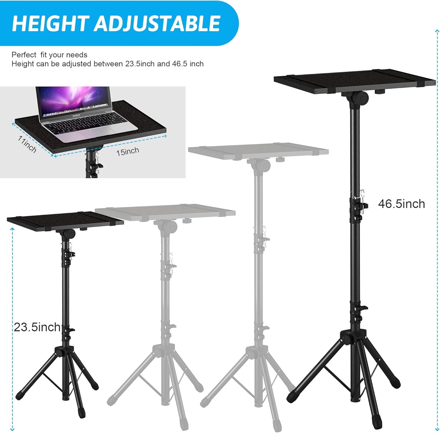 DECOSIS Adjustable Stands Projector Stand Tripod 23.5 to 46.5 Inch Height DEMO