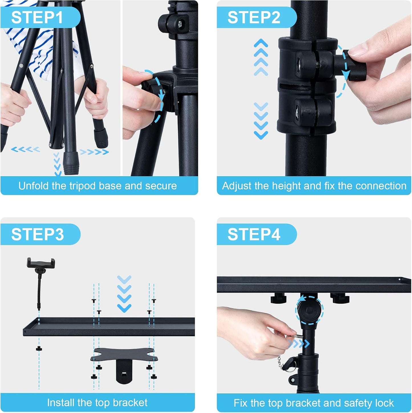 DECOSIS Adjustable Stands Projector Stand Tripod 23.5 to 46.5 Inch Height DEMO