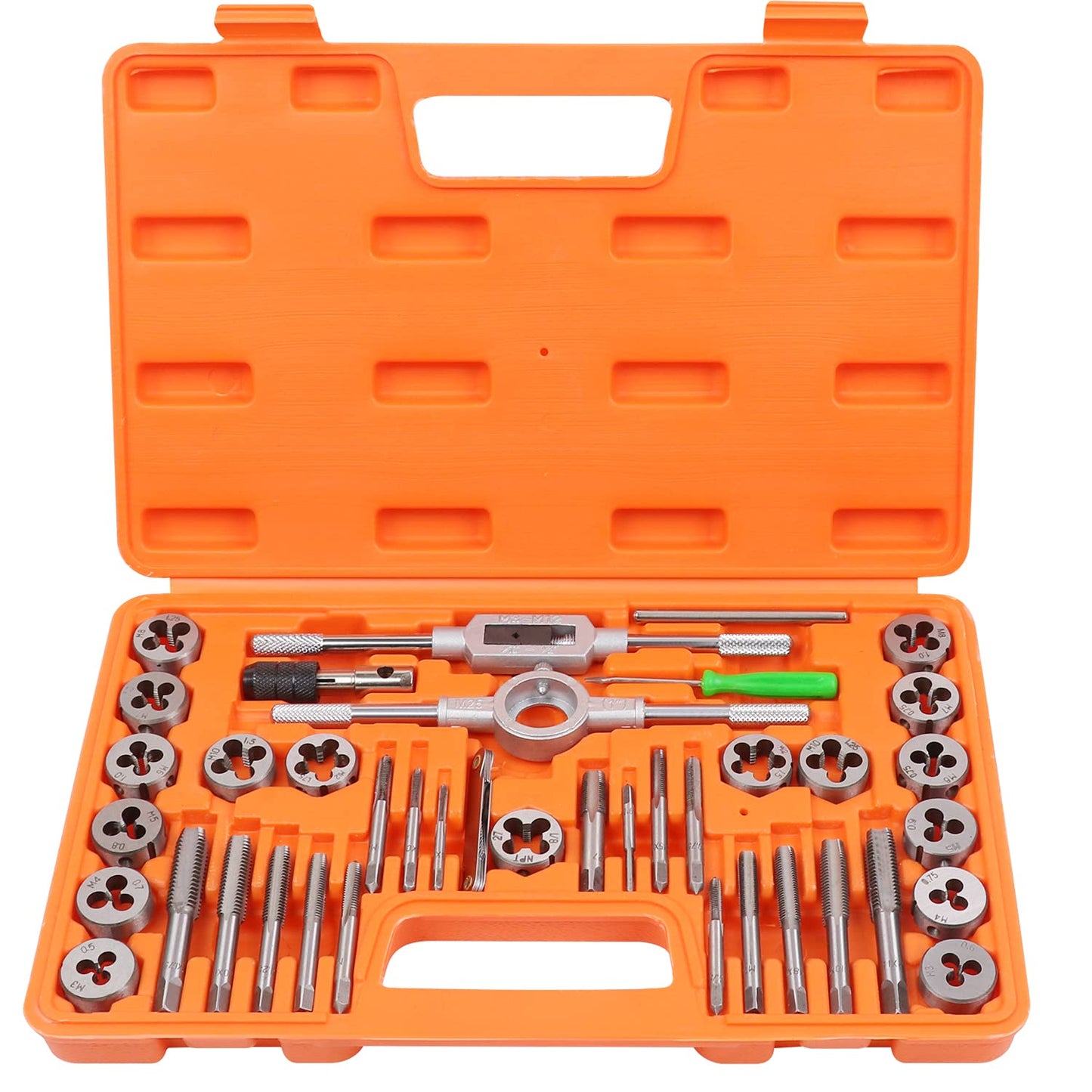 HORUSDY 40-Piece Metric Tap and Die Set - Professional Threading Repair DEMO