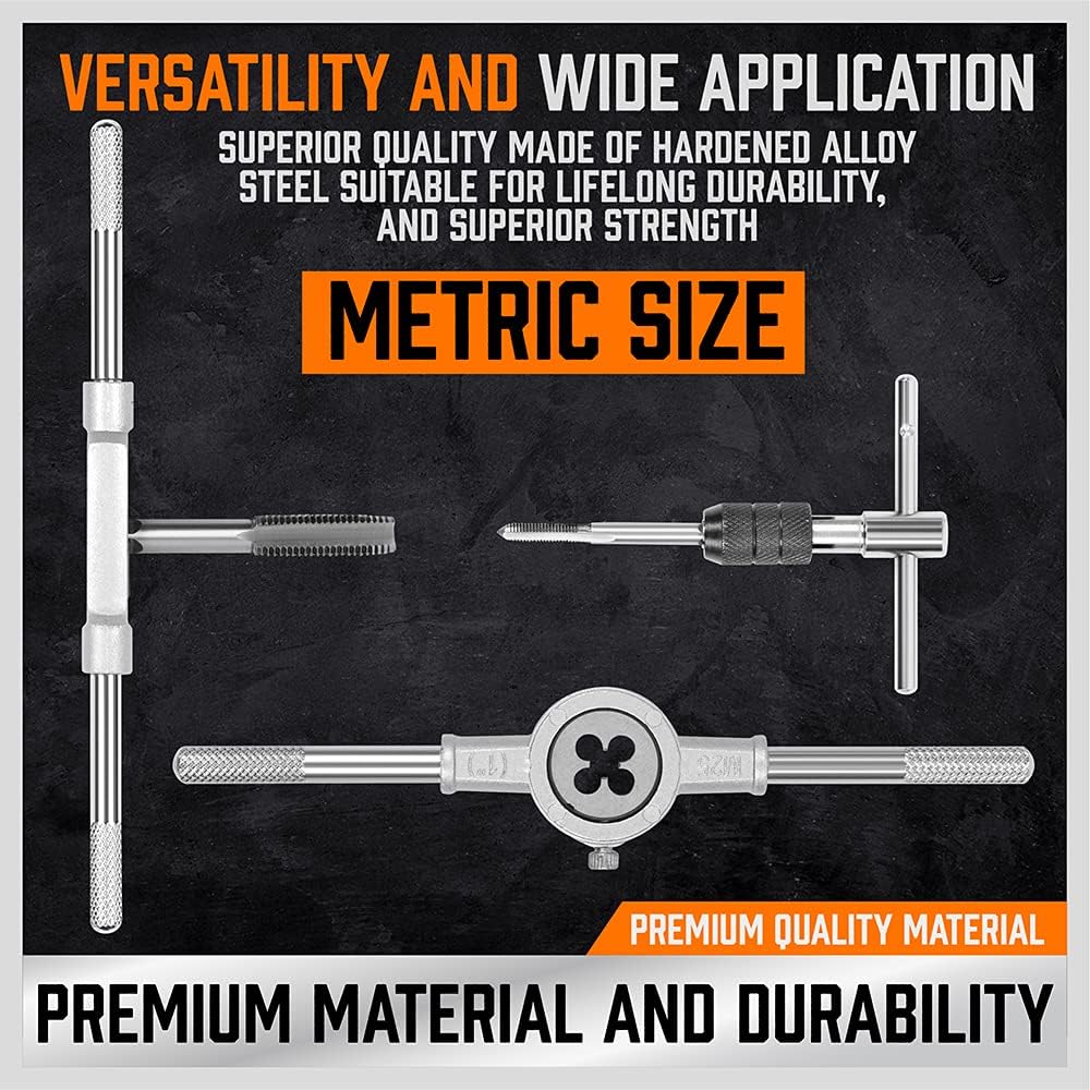 HORUSDY 40-Piece Metric Tap and Die Set - Professional Threading Repair DEMO