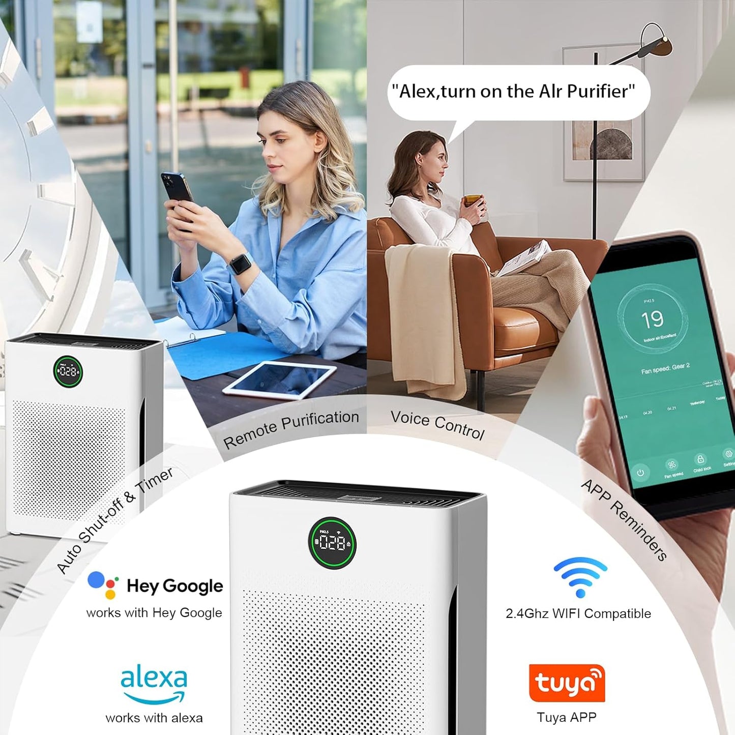 Yildue HEPA Air Purifiers Air Purifier for Home & Office, up to 204 sq ft, DEMO