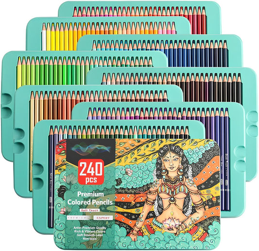 SEAYO 240 Pencils Color Pencil Set Soft Core Leads for Adult Artists DEMO