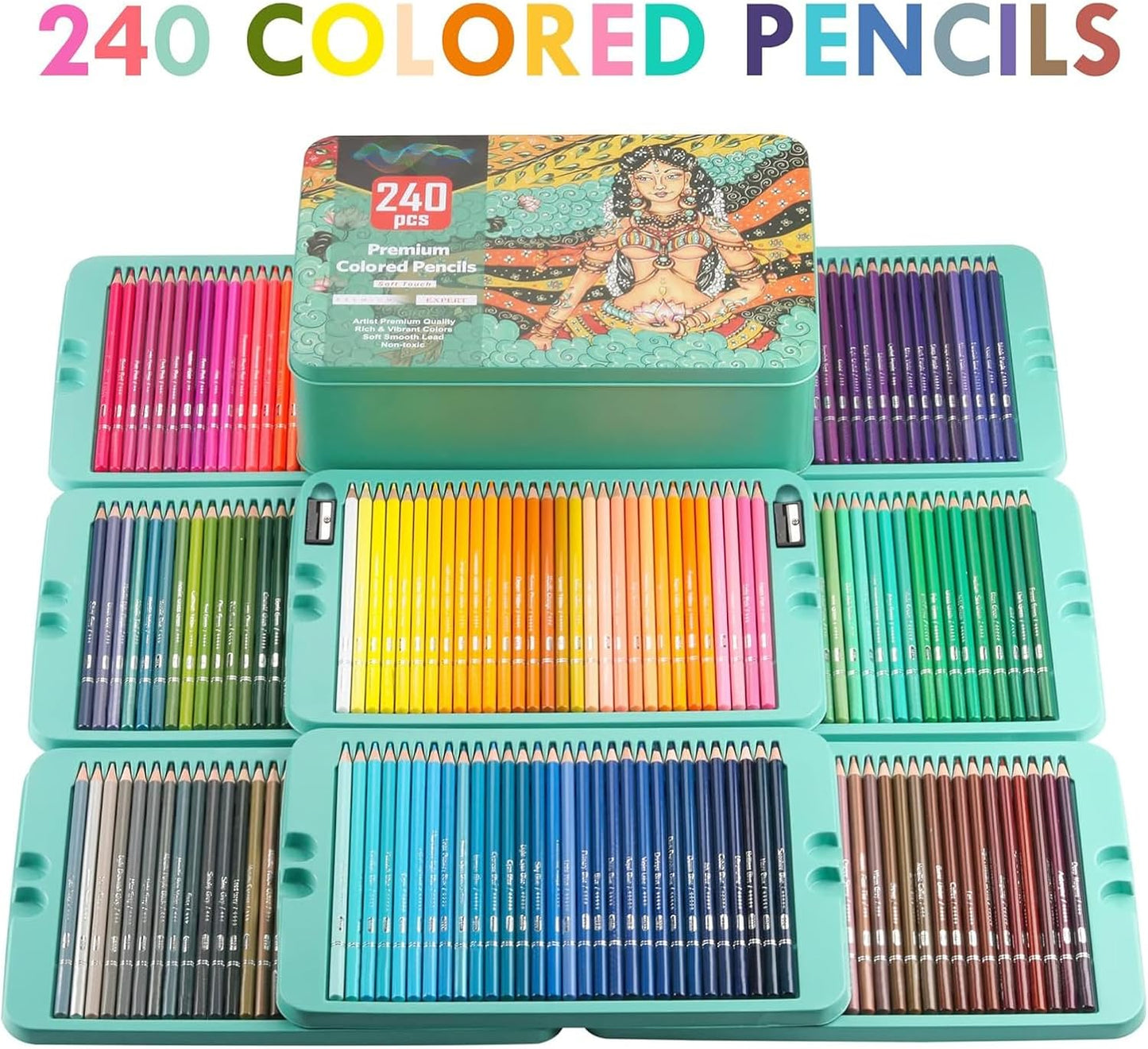 SEAYO 240 Pencils Color Pencil Set Soft Core Leads for Adult Artists DEMO