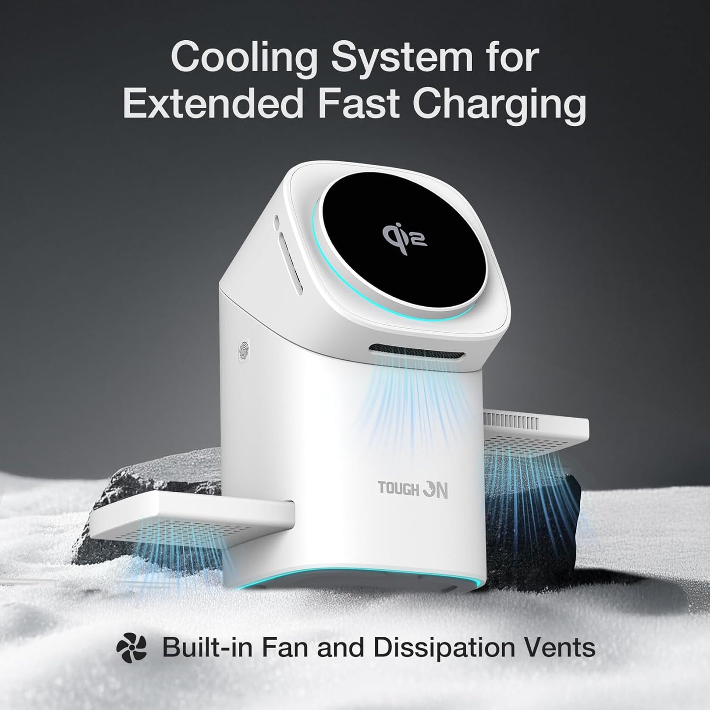 TOUGH ON Induction Chargers Qi2 3-in-1 Wireless Charging Station for DEMO