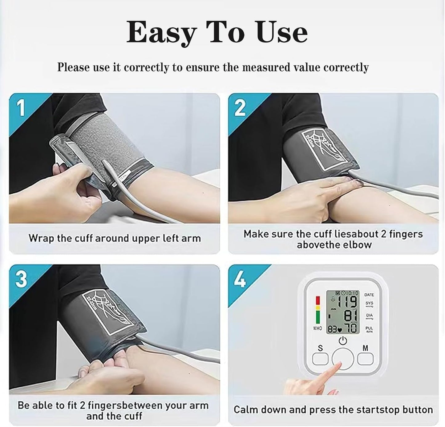 Wakouter Portable Electronic Blood Pressure Monitor Irregular Heartbeat DEMO
