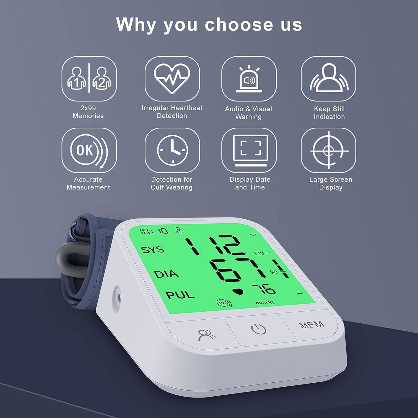 MiTdir Upper Arm Blood Pressure Monitor Cuff Kit - Standard Size Home DEMO
