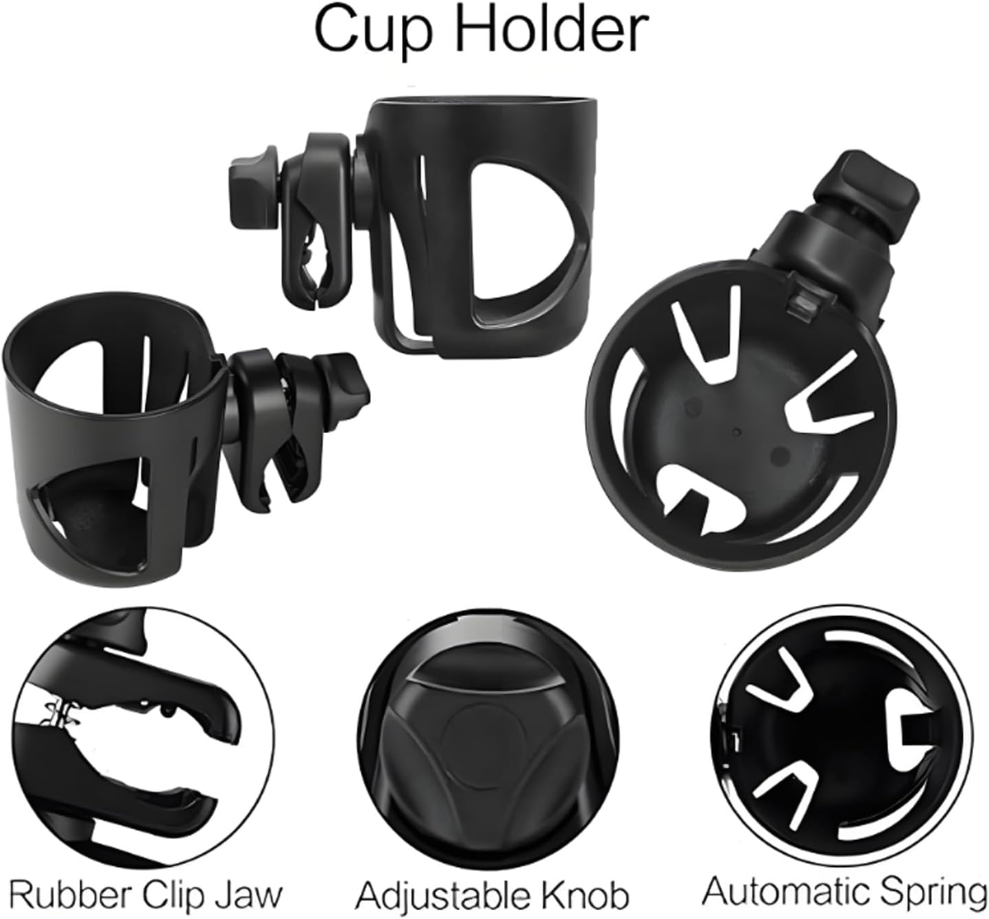 YIQFOCA Adjustable Cup Holder for Bicycle Trolley Multi-Purpose Drinks DEMO