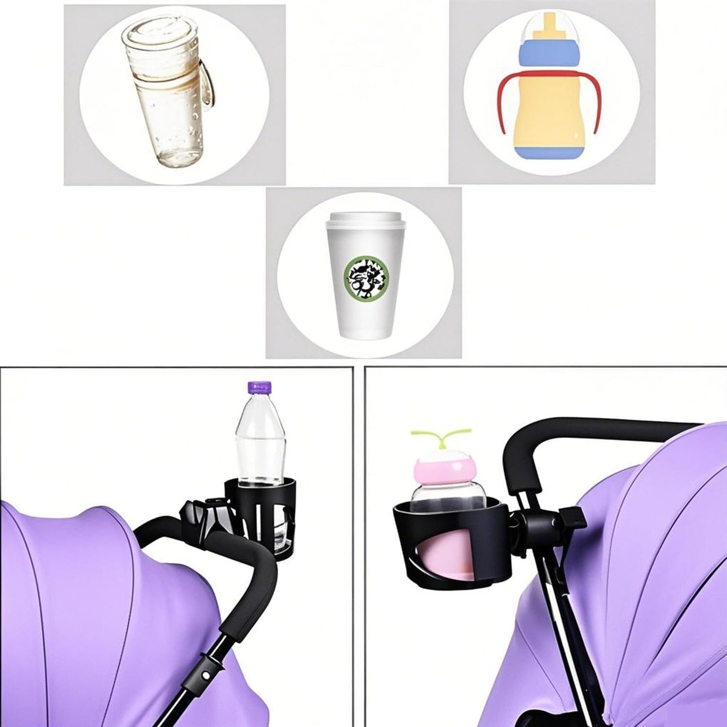 YIQFOCA Adjustable Cup Holder for Bicycle Trolley Multi-Purpose Drinks DEMO