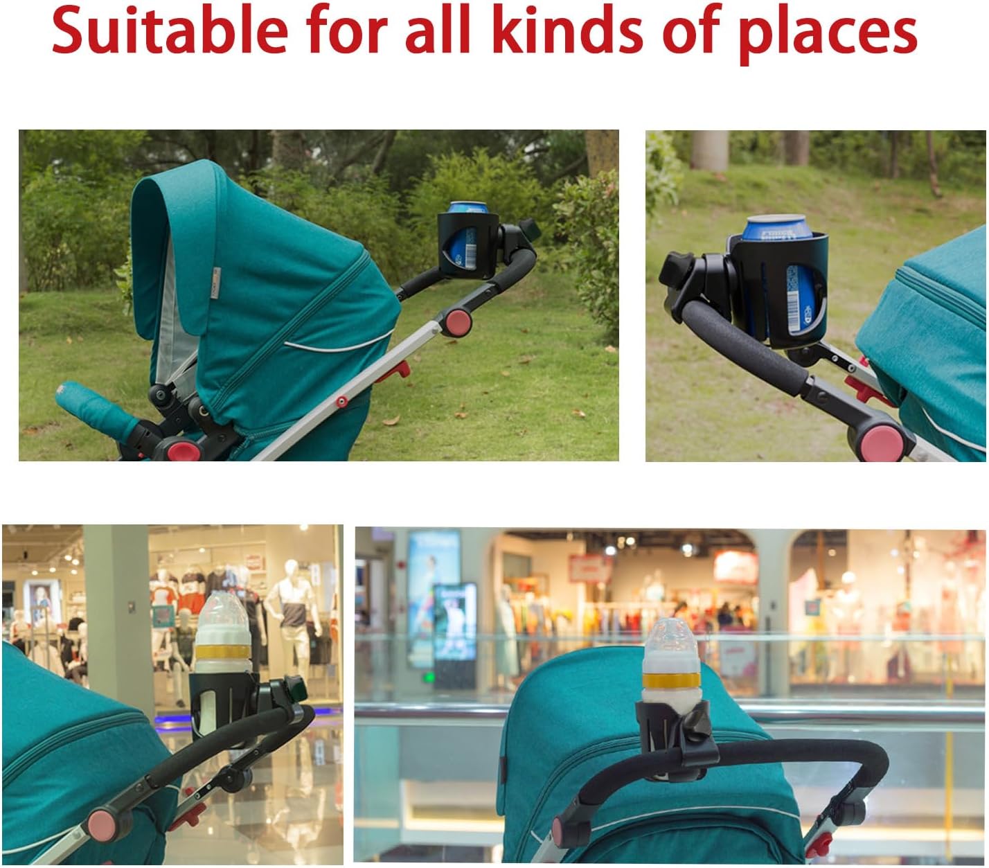 YIQFOCA Adjustable Cup Holder for Bicycle Trolley Multi-Purpose Drinks DEMO
