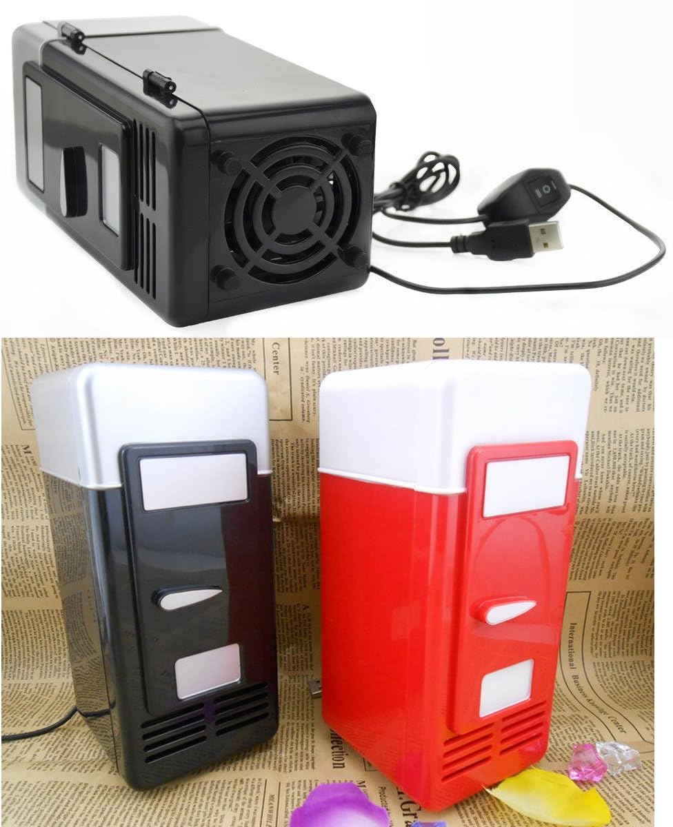ThreeH Mini USB Fans USB Fridge Cooler for Beverages, Drinks & Cans - Black DEMO