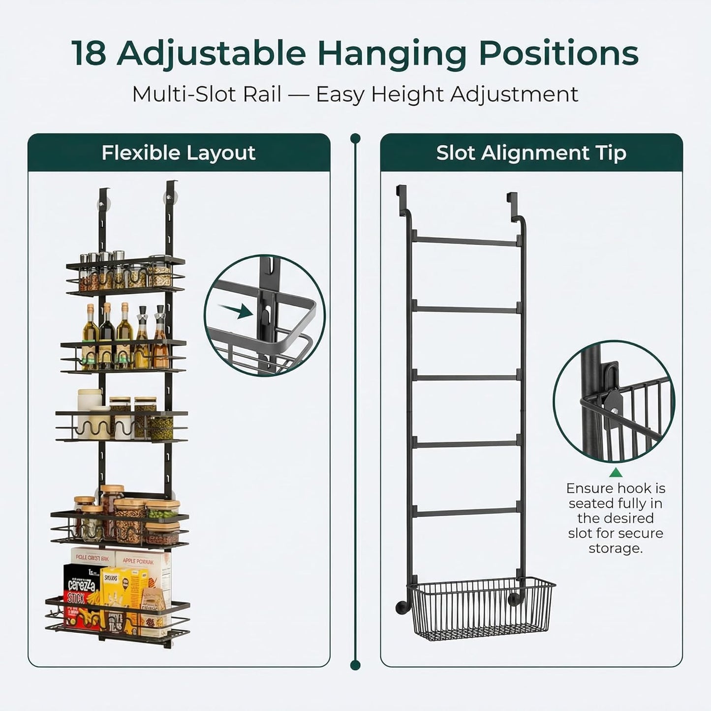 ccook 5-Tier Adjustable Over the Door Shower Caddy Bathroom Organizer Shelf DEMO