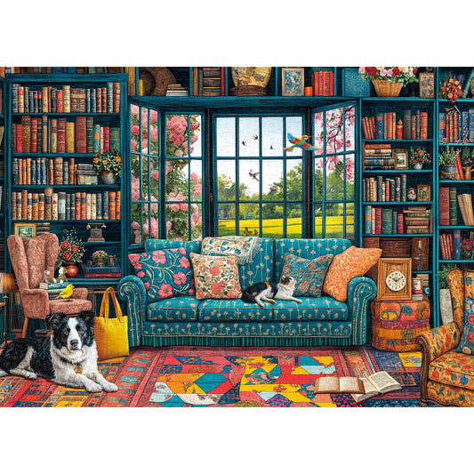 Chalzidar 1000 Piece Cozy Study Jigsaw Puzzle for Adults - Interlocking DEMO