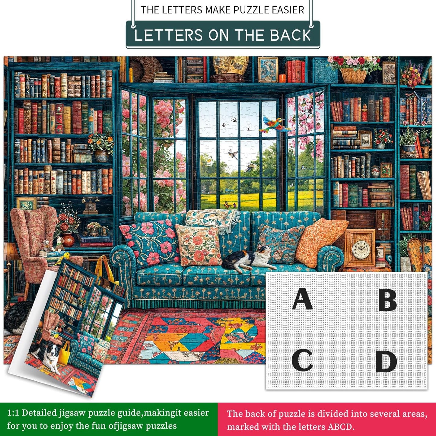 Chalzidar 1000 Piece Cozy Study Jigsaw Puzzle for Adults - Interlocking DEMO