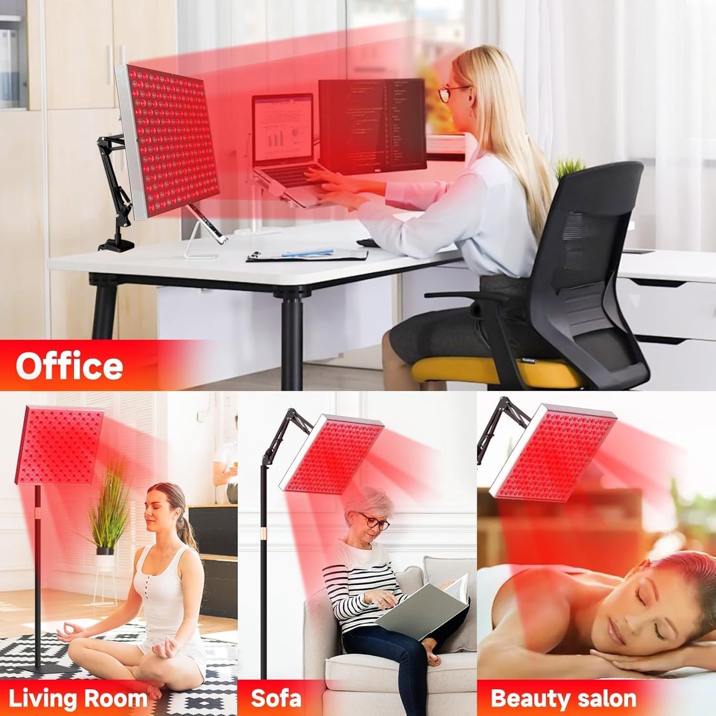 MINYII Black Light Therapy Lamp for Face & Body with Adjustable Stand DEMO