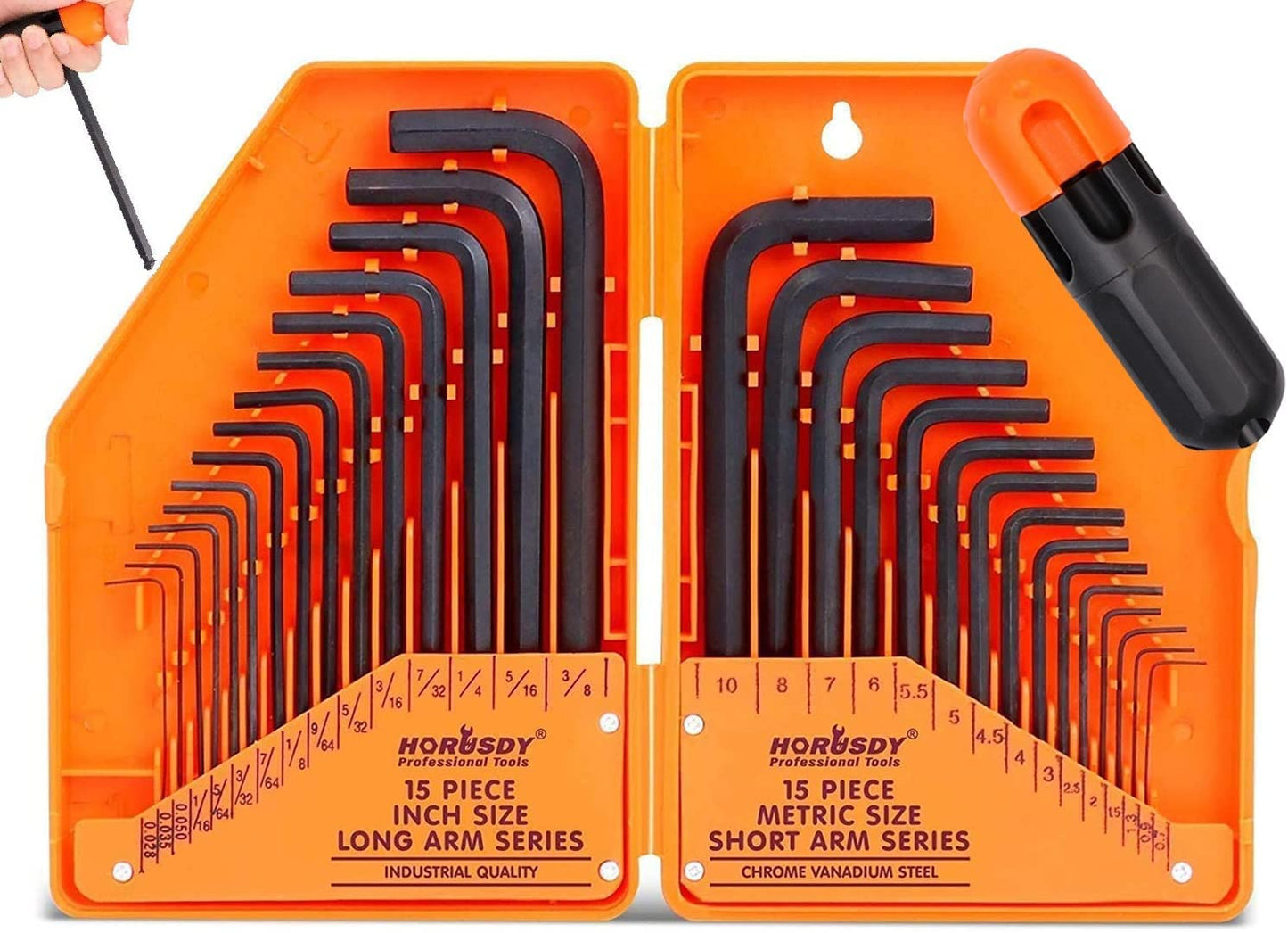HORUSDY 31-Piece Hex Keys Grey Hex Key Set with T-Handle Allen Wrench Tool DEMO