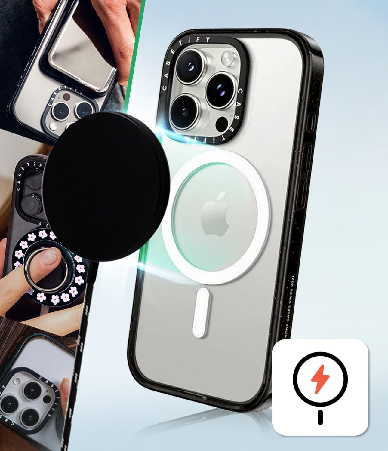 CASETiFY Impact Basic Cases Clear Black Magsafe Slim Protective Case for DEMO
