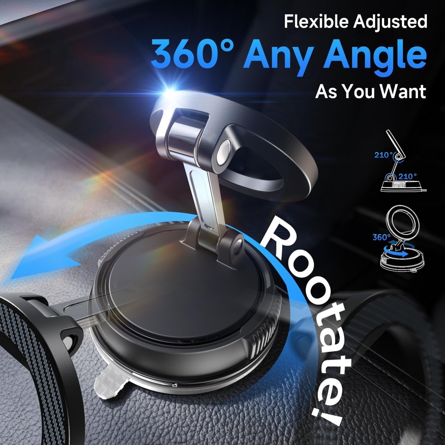ANDERY Heavy Duty Magnetic Car Phone Holder - Strongest Suction for Secure DEMO