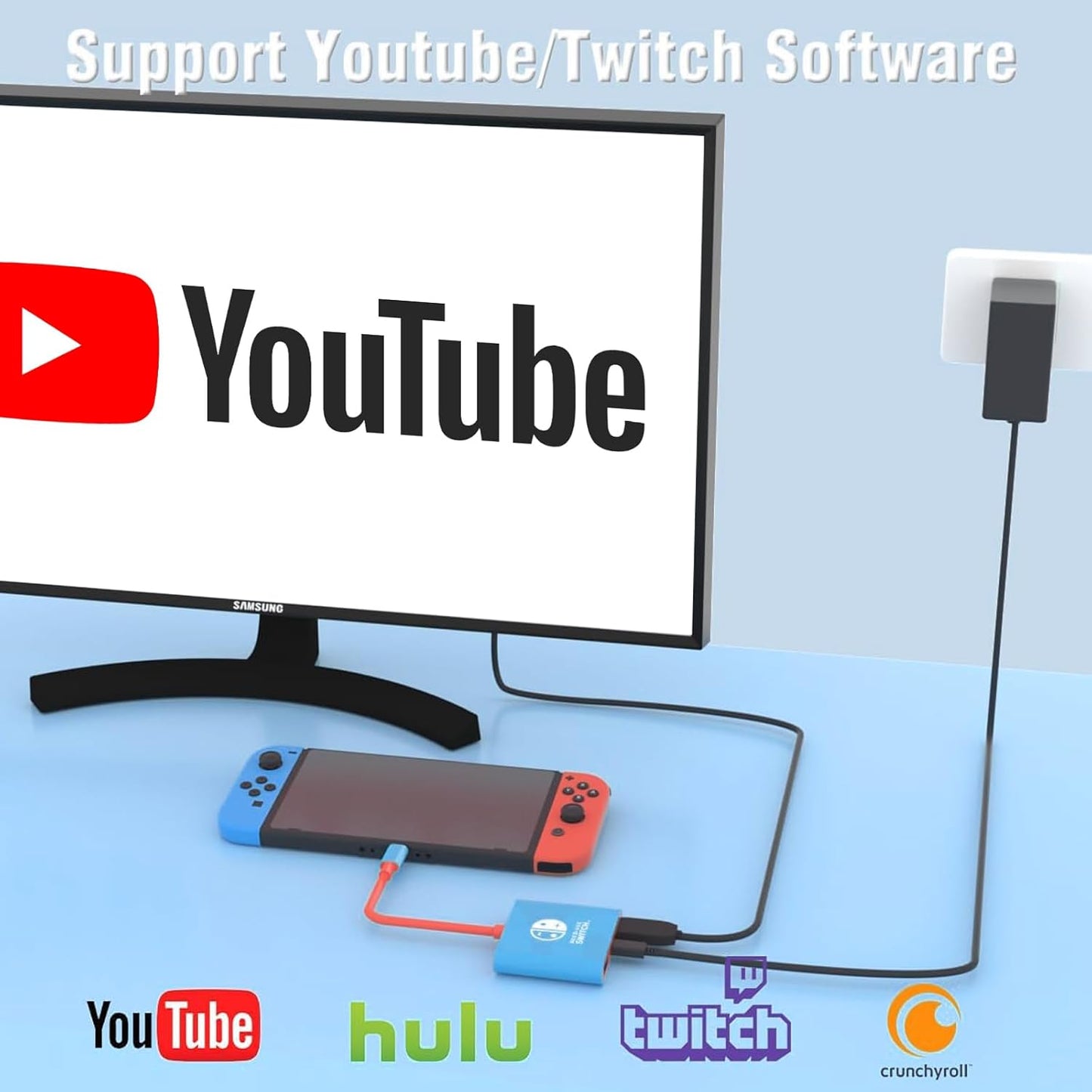 QIHEBEN Portable Accessory Kits Nintendo Switch Dock 4K HDMI TV Adapter - DEMO