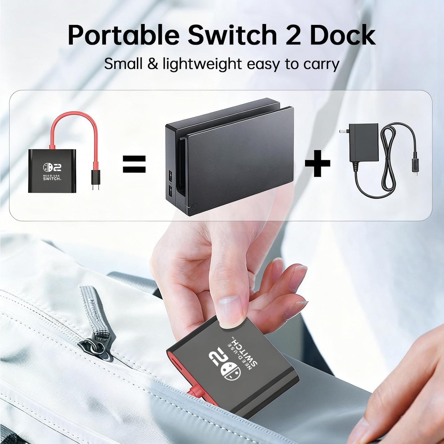 AHGEIIY Black Nintendo Switch Docking Station Upgrade for Home & Travel DEMO