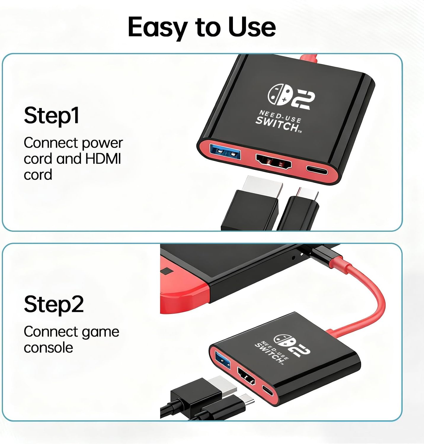 AHGEIIY Black Nintendo Switch Docking Station Upgrade for Home & Travel DEMO