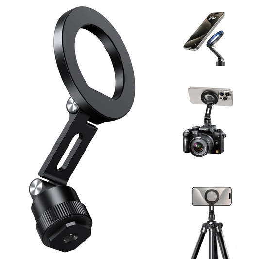 Elitehood Magnetic Phone Tripod Mount Aluminum Black iPhone Holder for DEMO