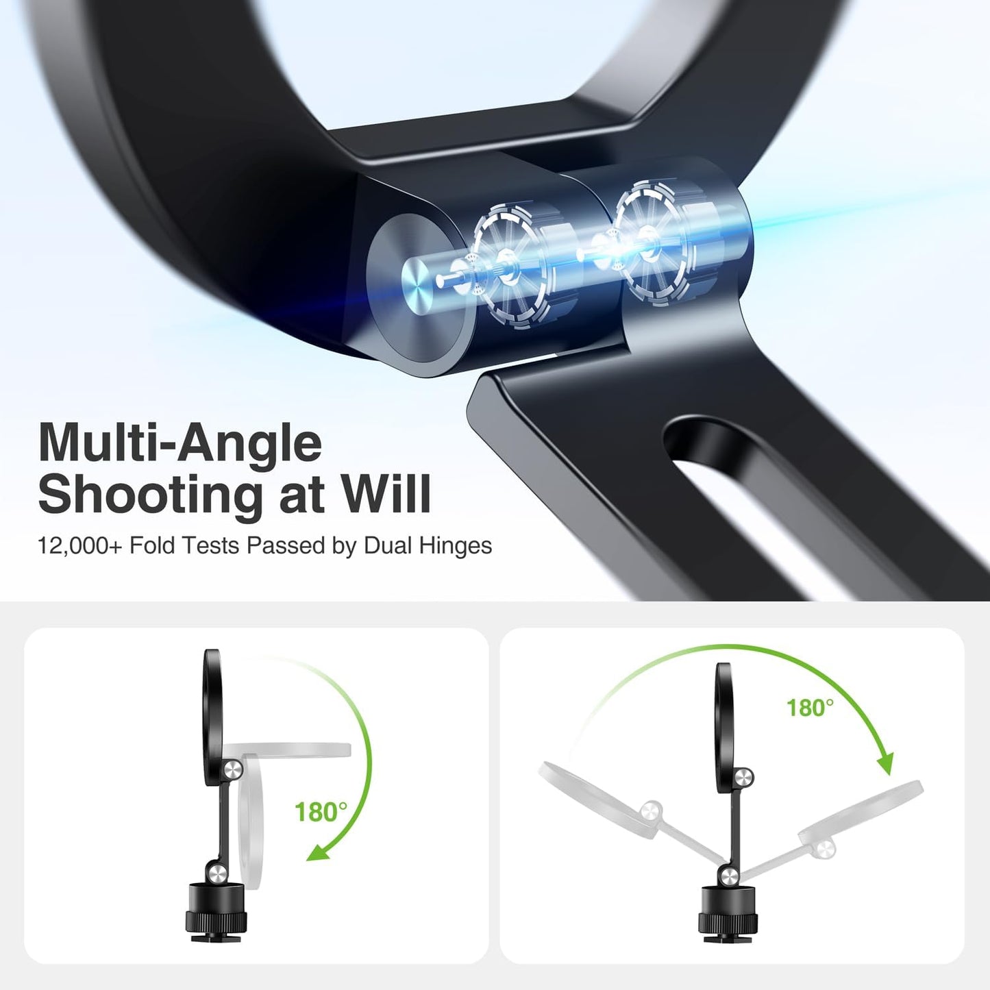 Elitehood Magnetic Phone Tripod Mount Aluminum Black iPhone Holder for DEMO