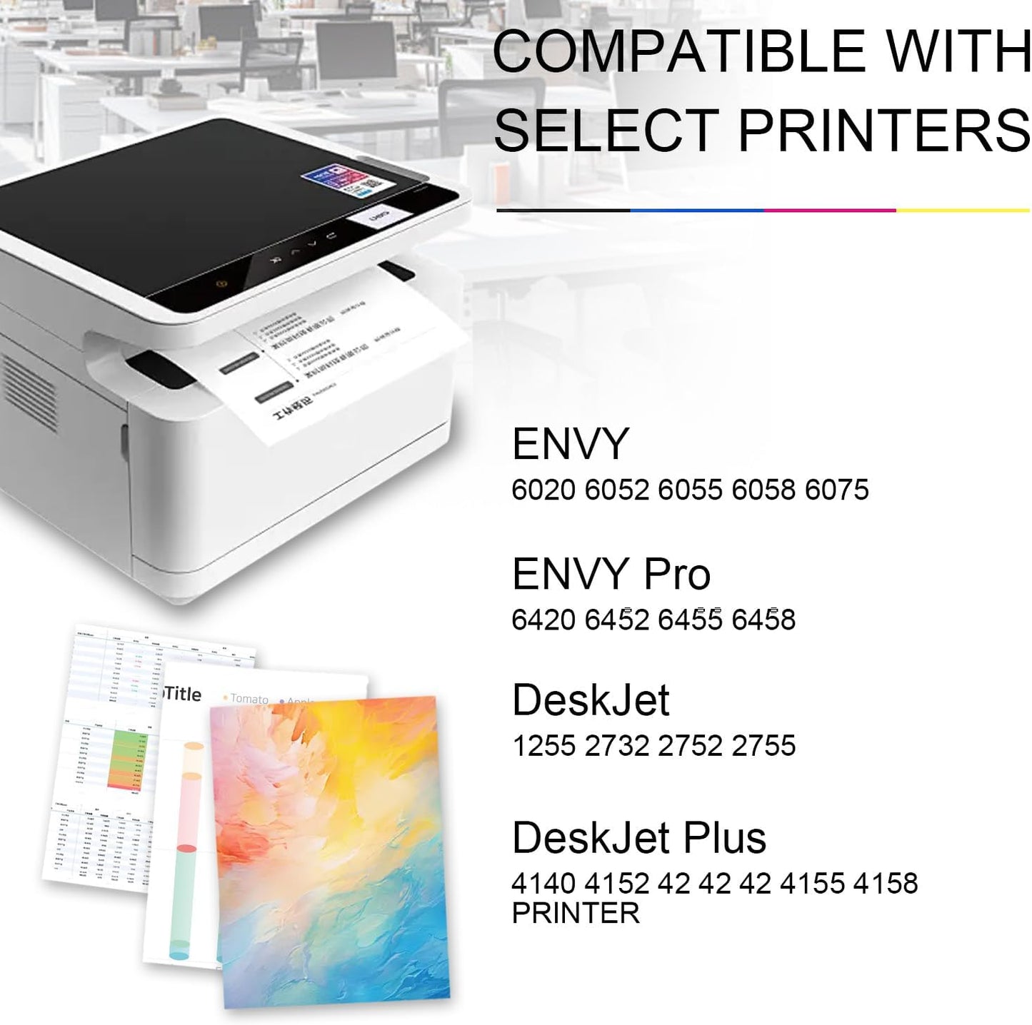 YOULABLE Black Inkjet Ink Cartridge Replacement for HP 67 67XL 67XXL DEMO