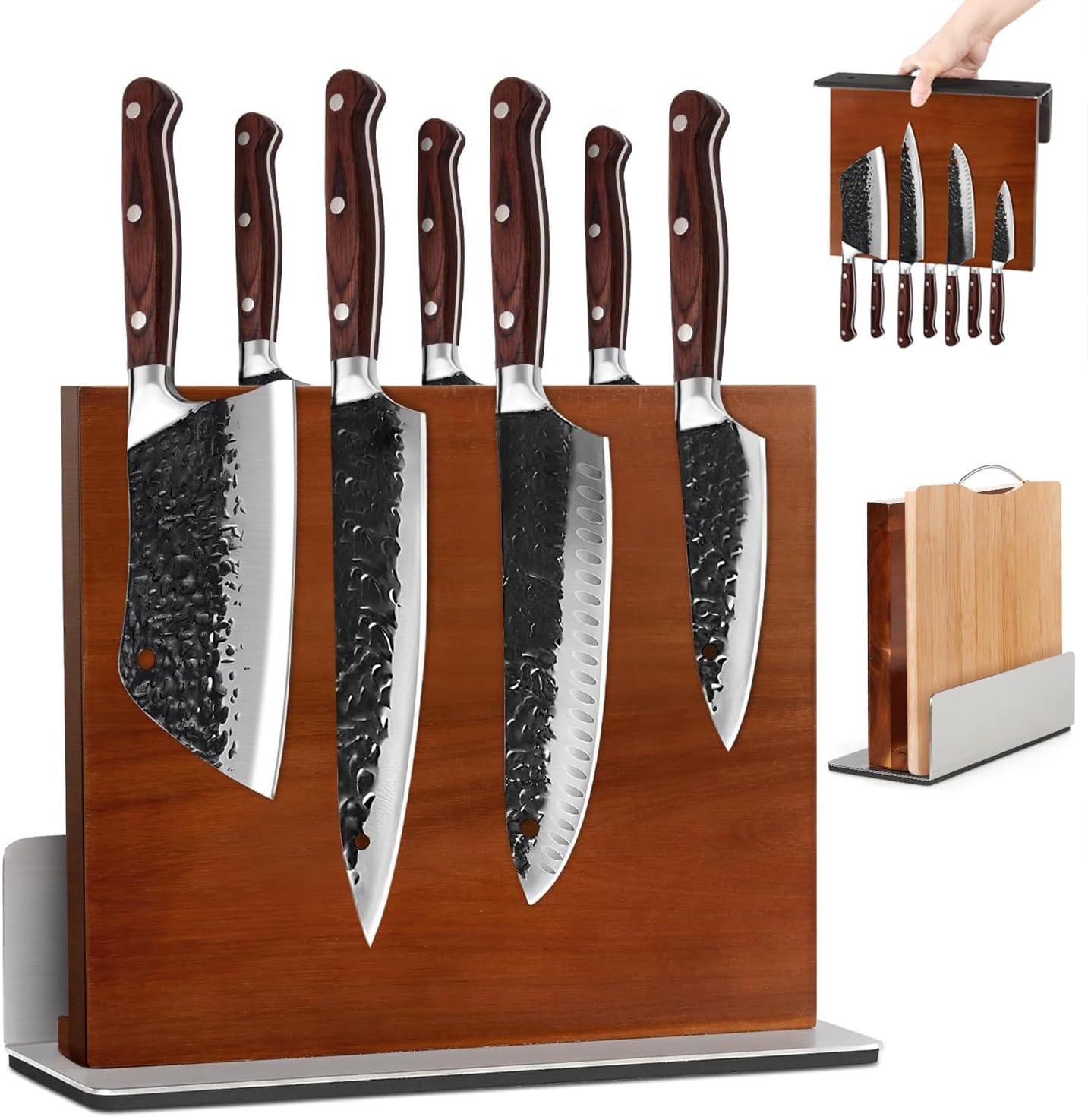 MisenFar Magnetic Knife Holder Block, Double-Sided with Anti-Slip Base, DEMO