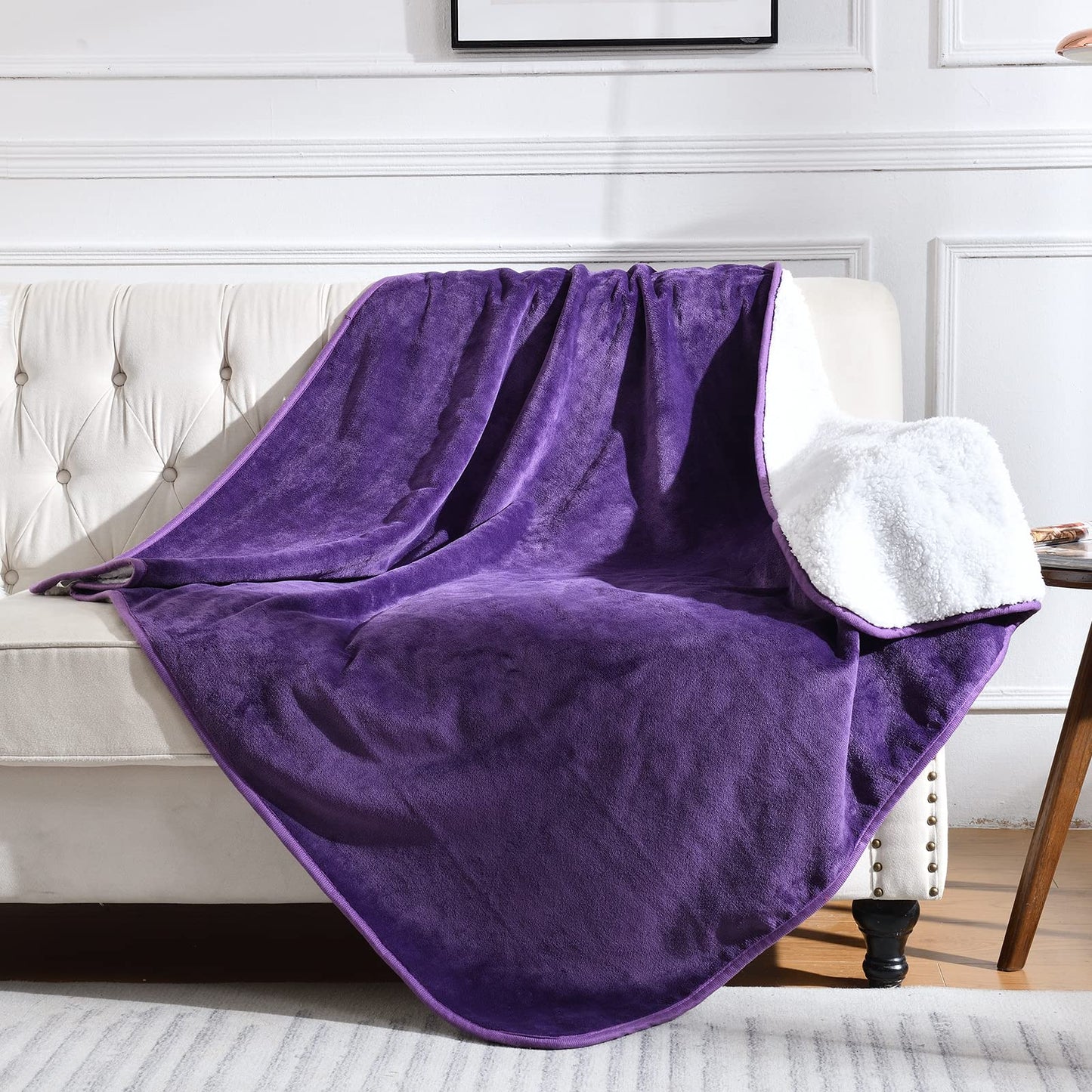 Yaning Soft Bed Blankets Liquid-Proof Bed Blanket, Dark Purple, 50x60 DEMO