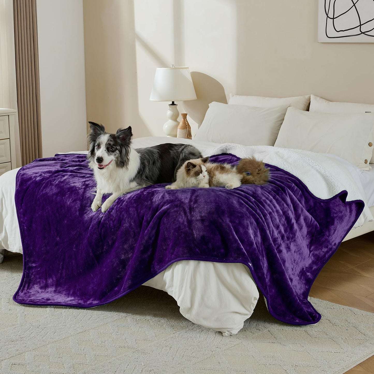 Yaning Soft Bed Blankets Liquid-Proof Bed Blanket, Dark Purple, 50x60 DEMO