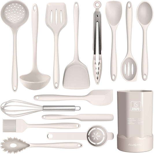 AVGPD Silicone Cooking Spatulas Heat Resistant Flexible Utensils Set Large DEMO