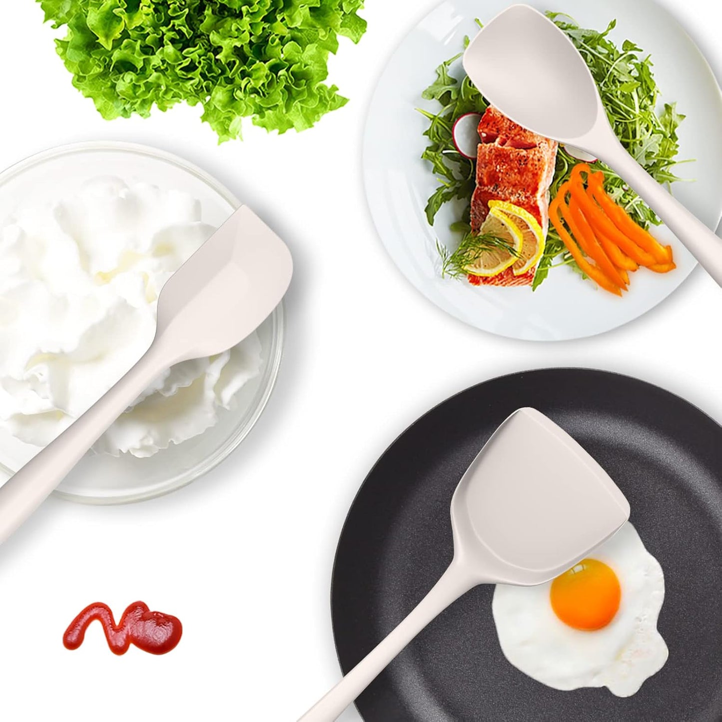 AVGPD Silicone Cooking Spatulas Heat Resistant Flexible Utensils Set Large DEMO