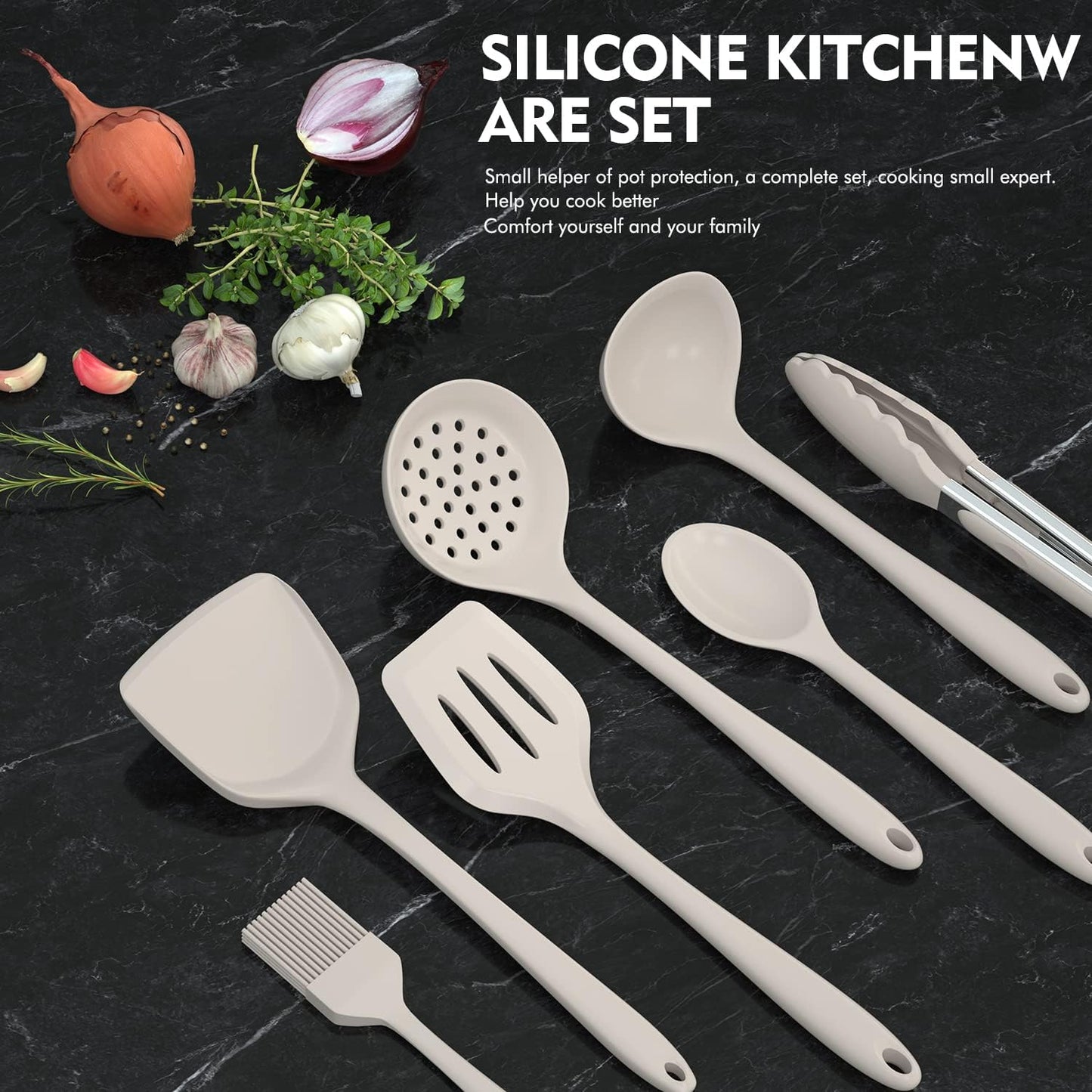 AVGPD Silicone Cooking Spatulas Heat Resistant Flexible Utensils Set Large DEMO
