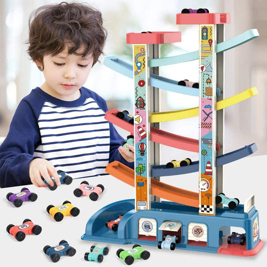 Uandhome Multicolored Motor Vehicles Toddler Car Ramp Racer Toys, 35 x 45 DEMO