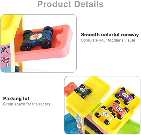 Uandhome Multicolored Motor Vehicles Toddler Car Ramp Racer Toys, 35 x 45 DEMO