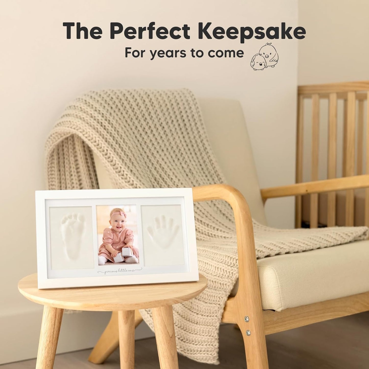 KeaBabies Baby Picture Frames Hand and Footprint Clay Keepsake Frame Alpine NEW
