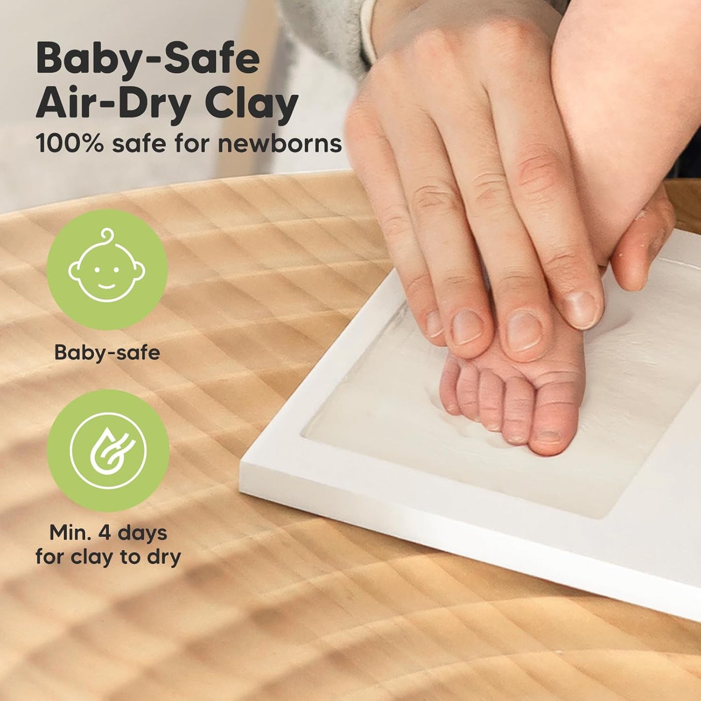 KeaBabies Baby Picture Frames Hand and Footprint Clay Keepsake Frame Alpine NEW