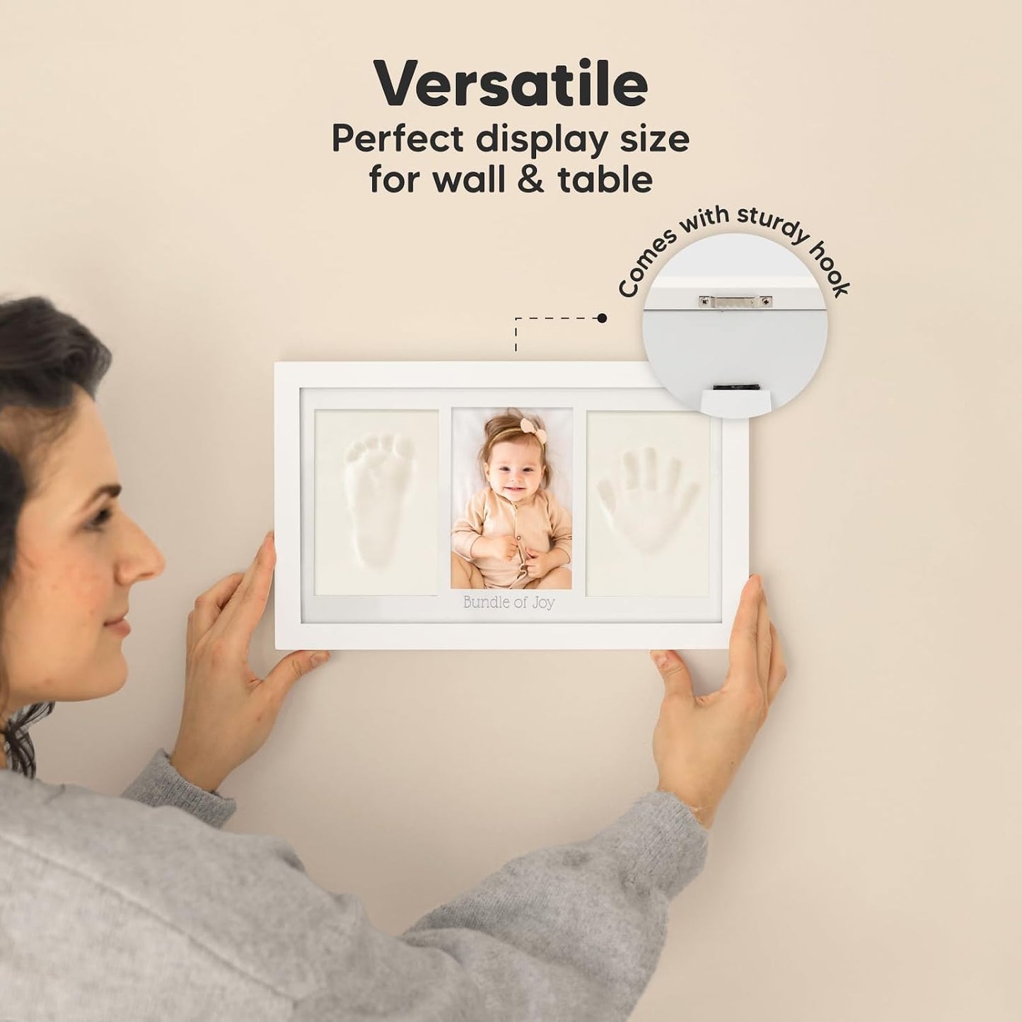 KeaBabies Baby Picture Frames Hand and Footprint Clay Keepsake Frame Alpine NEW