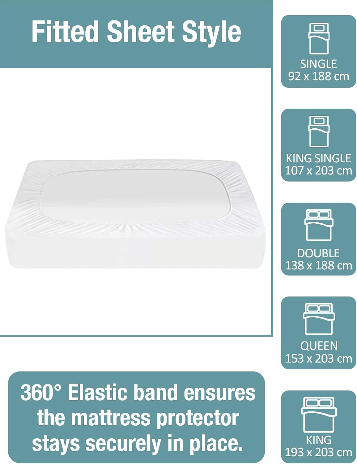Bedecor Waterproof Mattress Protector King Size Allergen Resistant NEW