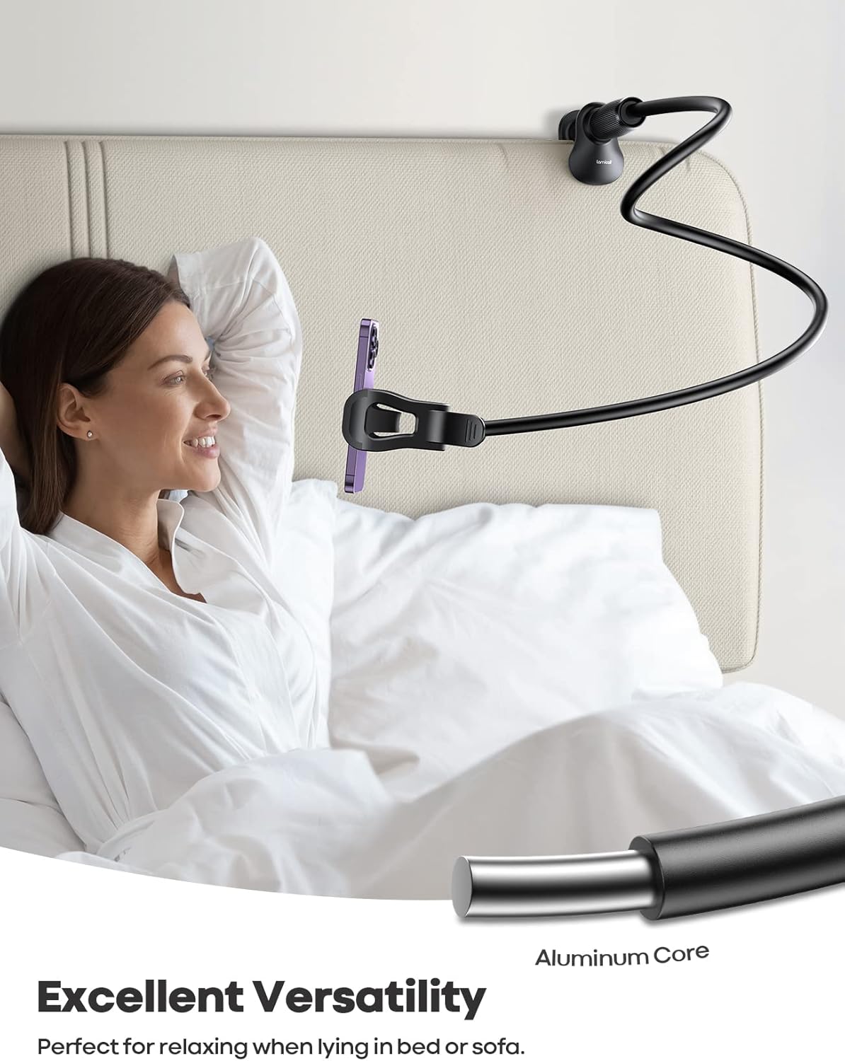 Lamicall Gooseneck Phone Holder Upgraded Stable Clip for Desk Headboard DEMO