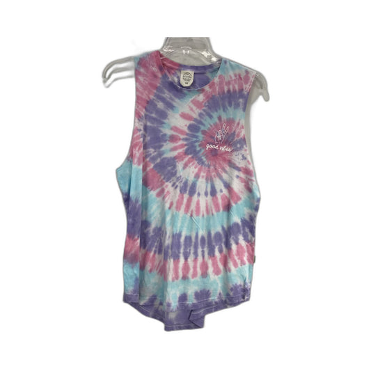 Ghanda Girls Tie Dye Tank Top Sleeveless Cotton Blend Purple Size 10