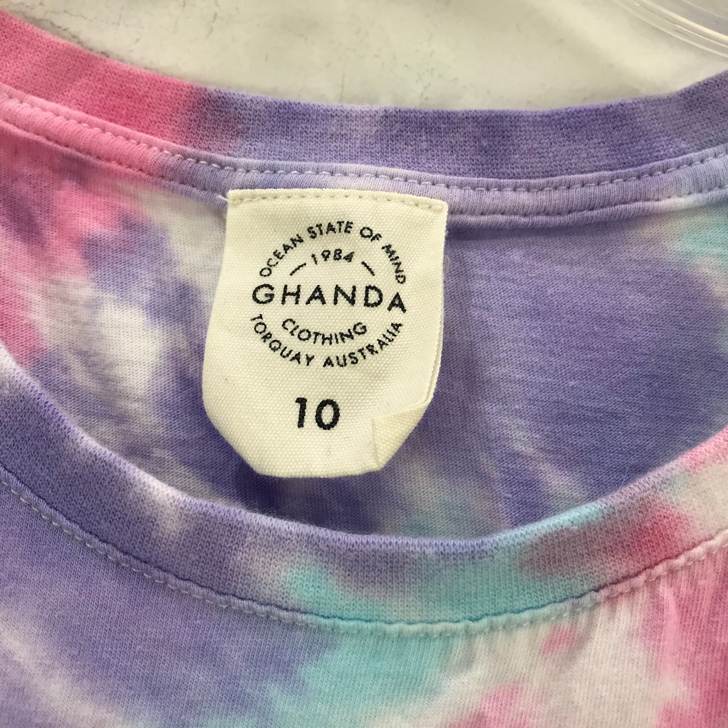 Ghanda Tie Dye Tank Top Sleeveless Cotton Blend Purple Ladies Size 10